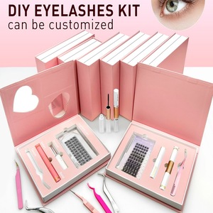 Kit de faux cils Runcheng, fabriqué à la machine, tige en coton noir, emballage cosmétique, extension DIY - Product Image 2