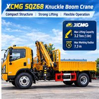Camion grue articulée SHACMAN 4x2 CLW XCMC SQZ68 3,2 tonnes avec grue à bras pliable montée sur camion, moteur importé pour la construction