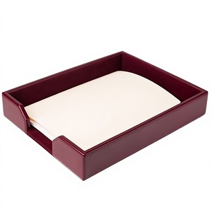 Premium Leather Tray Single Tableware Office Supplies Desk Organizer for Home Office Desktop Storage and Decoration - Product Image 2