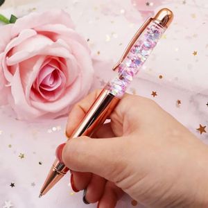 New Design Rose Gold Liquid Foil Metal Ball <b>Pen</b> Gift Promotion Floating <b>Pen</b> DIY Glitter <b>Ballpoint</b> <b>Pens</b> - Product Image 3