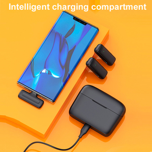 Micrófono de solapa Lavalier para iPhone, iPad, 2,4G, Mini teléfono inteligente, entrevista, Vlog, 2 micrófonos con estuche de carga - Product Image 3