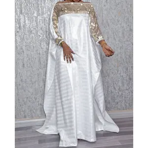 Vestido branco urbano plus size solto plus size, vestido africano longo casual plus size