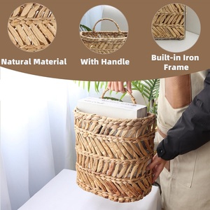 <strong>Wall</strong> Hanging Eco-Friendly Vintage Rectangle Water Hyacinth Woven <strong>Storage</strong> <strong>Basket</strong> for Bathroom Plant Sundries &amp; Vegetables - Product Image 6
