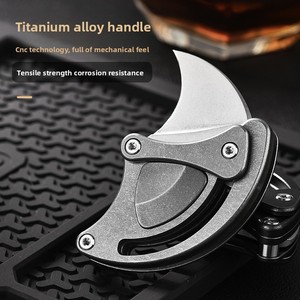 Couteau utilitaire miniature multifonctionnel 14C28N pour la défense personnelle en extérieur, petit format, lame en acier inoxydable de haute qualité pour le bricolage - Product Image 3