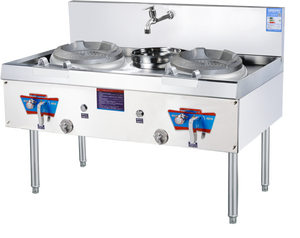 Novo Design Baixa Pressão Duplo Queimador De Aço Inoxidável Duplo Wok Queimador De Fogão A Gás com Sopa Pote - Product Image 1