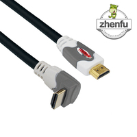 Câble audio/vidéo 4K/8K 19 broches à 90 degrés, plaqué or, mâle-mâle, 2.1/2.0, gaine PVC, pour caméra, longueurs de 1m à 5m