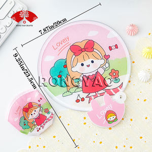 Yaz Promosyonları İçin Özelleştirilmiş Süblimasyon Baskılı Açılır Yuvarlak El Yelpazesi Esnek Katlanabilir Yumuşak Naylon Uçan Disk - Product Image 6