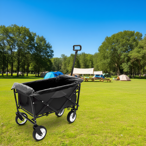 Carrito de Utilidad Resistente de Color Negro, Carrito Plegable de Cuatro Ruedas para Acampar y Uso en Exteriores - Product Image 2