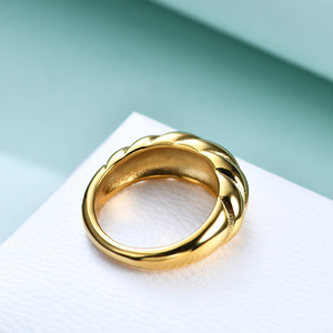 Anillo de titanio fundido minimalista retro creativo para mujer, color dorado, regalo de joyería, 8 mm - Product Image 4