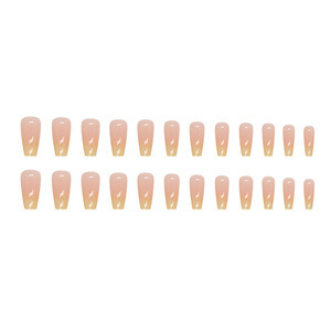 Personalizado <span class=keywords><strong>de</strong></span> lujo personalidad bailarina forma gradiente <span class=keywords><strong>amarillo</strong></span> <span class=keywords><strong>uñas</strong></span> cubierta completa arte Artificial acrílico ABS prensa en las <span class=keywords><strong>uñas</strong></span> consejos - Product Image 2