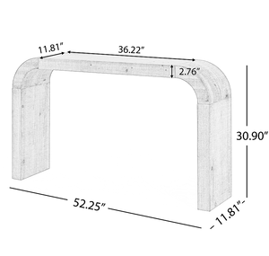 Modern Luxury Solid Wood <b>Console</b> <b>Table</b> with Curved Edge and Storage Natural Texture for Entryways Living Rooms Villas - Product Image 2