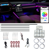 Lumières d'ambiance intérieures de voiture Contrôle par application Bandes lumineuses LED couleur RVB Kit d'éclairage ambiant personnalisé 22 en 1
