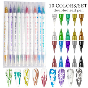 Pincel de Uñas de Doble Punta con Purpurina de Colores, Bolígrafo para Pintar Uñas con Efecto Halo, Pincel para <span class=keywords><strong>Gel</strong></span> - Product Image 2