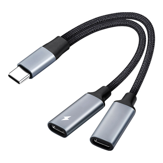 2 in 1 Type C USB OTG Split Power Delivery & Data Adapter DC Converter for Laptop and Mobile Phone Charging