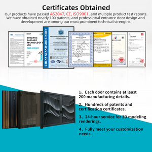 Puertas <span class=keywords><strong>de</strong></span> <span class=keywords><strong>Entrada</strong></span> Exteriores <span class=keywords><strong>de</strong></span> Aluminio Personalizadas para Jardín, Casa y Villa, Venta Directa <span class=keywords><strong>de</strong></span> Fábrica OEM PSL 2026, Precio al por Mayor - Product Image 6