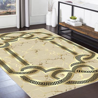 Tapis à poils ras en fibres de polyester imprimé en 3D, fabriqué à la machine, pour salon et chambre, design moderne, avec envers antidérapant, personnalisable