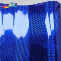 Autocollants en fibre de carbone plaquée forgée à motif avion bleu brillant pour moto, film vinyle, autocollants de voiture pour véhicule