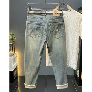 Jeans de style américain pour hommes en automne 2025, coupe slim, jambe droite, marque tendance haut de gamme, pantalon décontracté à jambe droite - Product Image 1