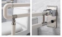 Barres d'appui pliantes pour toilettes pour personnes handicapées, barres d'appui de sécurité blanches pour toilettes pour personnes âgées