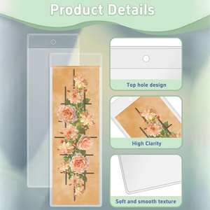 Protège-marque-page transparent en PVC 14,5x4,2 cm, personnalisable, pour étudiants, enseignants, marque-pages de lecture - Product Image 3