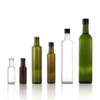 Bouteille en verre carrée vert foncé haut de gamme pour huile de cuisson Marasca avec bec verseur anti-fuite pour la gastronomie 100ml