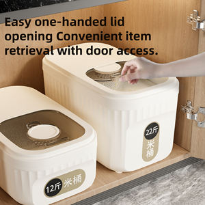 กล่องเก็บข้าวสารกันความชื้นภาชนะใส่อาหารธัญพืชพร้อมฝาปิดสำหรับใช้ในบ้านและห้องครัว - Product Image 4