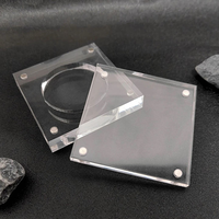 Boîte de présentation personnalisée en acrylique magnétique pour pièces commémoratives, support transparent en plexiglas pour pièces de collection, vitrine de table