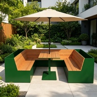 Ensemble table et chaises de jardin en WPC, banquette de salle à manger populaire pour l'extérieur, sièges pour l'accueil commercial, les magasins et les entrées