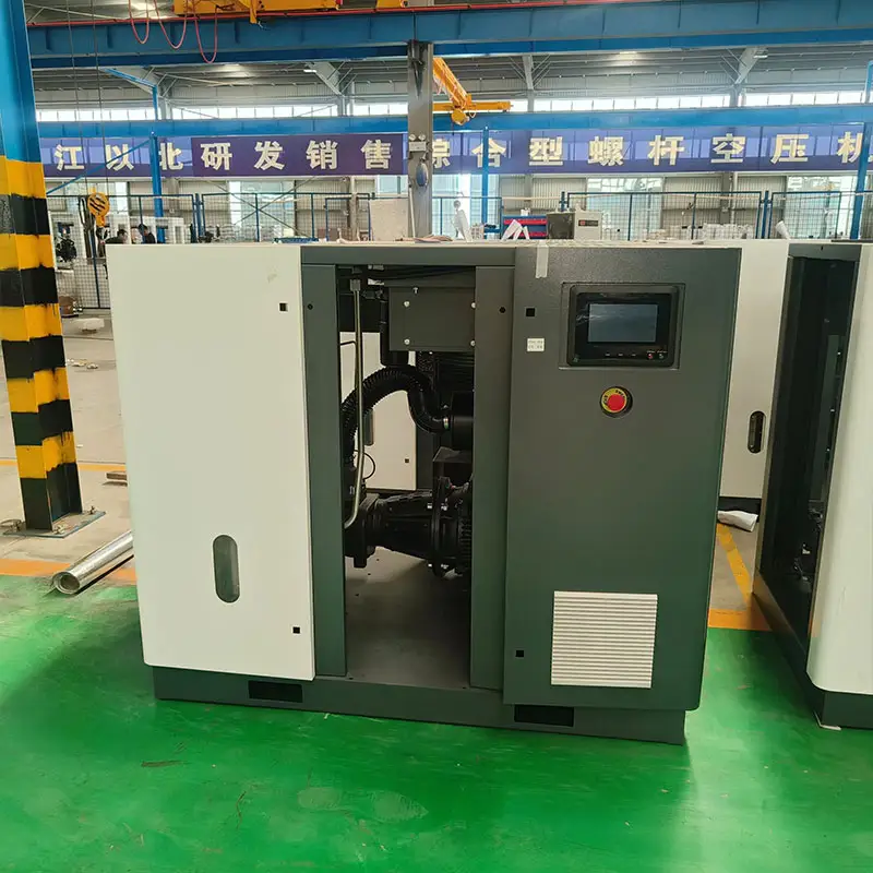 Kompresor udara sekrup 15kW pabrik 30HP, penjualan langsung dengan tangki penyimpanan udara filter pengering set lengkap