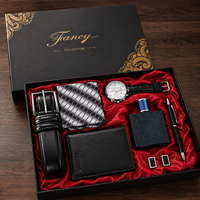 Coffret Cadeau d'Accessoires Premium pour Hommes avec Marquage Personnalisé – 7 Pièces en Cuir Pleine Fleur (Montre, Portefeuille, Ceinture) pour la Reconnaissance des Employés