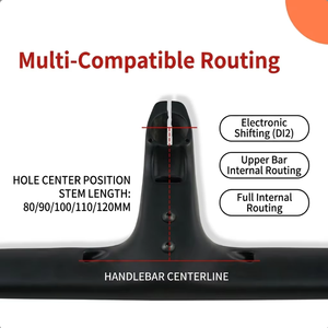 Guidon de route intégré en fibre de carbone T700 W02 avec câblage interne complet pour fourche R22, cockpit de vélo aérodynamique - Product Image 3
