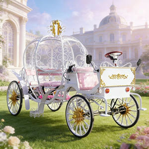 รถม้าฟักทองเทพนิยายซินเดอเรลล่าสุดหรู สำหรับงานแต่งงาน สวนสนุก ขี่เล่น และการขนส่งพิเศษสำหรับพิธีในสวนสาธารณะ - Product Image 1