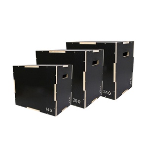 Fitness negro madera Plyo Box venta al por mayor ajustable suave Plyo Box <span class=keywords><strong>para</strong></span> saltar <span class=keywords><strong>ejercicio</strong></span> - Product Image 3