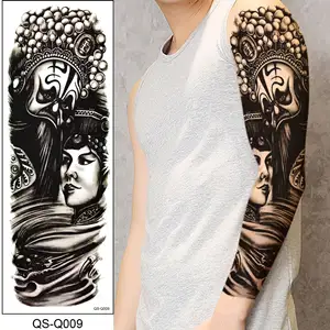 Fancy Large Arm Sleeve Tattoo Singer People Dance Waterproof Temporary Tattoo Sticker Wild Men Full Skull Totem Tattoo Sticker