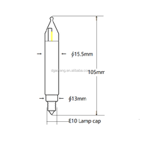 Filament de LED T15 T20 Kleinschaftkerze E10 Fuer Schwibbogen Lichterkette 8-55V0.2W