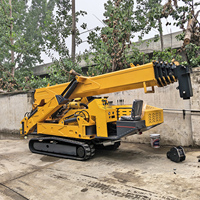 Grue araignée de 5 tonnes à double alimentation, mini-grue sur chenilles diesel et électrique avec stabilisateurs hydrauliques et flèche de déplacement optionnelle