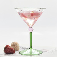 Verre à champagne haut en verre borosilicate coloré vintage à pois, personnalisé en gros