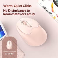 Mouse Gaming Nirkabel Sensor Optik USB Isi Ulang Bertenaga Baterai, Senyap untuk Laptop dan Penggunaan Kantor, untuk Wanita