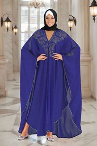 CCY fábrica personalizada brillo musulmán Abaya diamantes de imitación con cuentas Dubai mujeres africanas gasa vestidos islámicos Abaya - Product Image 5