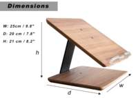 Support de tablette pliable style bois, trépied réglable à double axe, installation sur table, support pour ordinateur portable