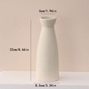 แจกันเซรามิกสีเบจด้านสไตล์สร้างสรรค์สำหรับตกแต่งห้องนั่งเล่นและบ้าน - Product Image 5