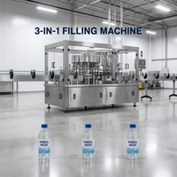 Machine industrielle entièrement automatique à grande vitesse pour le rinçage, le remplissage et le bouchage de bouteilles d'eau potable pure en PET et en verre
