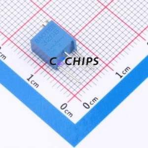 ตัวต้านทาน/โพเทนชิโอมิเตอร์แบบปรับได้สำหรับ3266W-103ผ่านชิ้นส่วนรู (THT)-3P, ตัวต้านทาน6.8x4.7มม. 10kOhm 10% 500 250mw ppm/℃ - Product Image 1