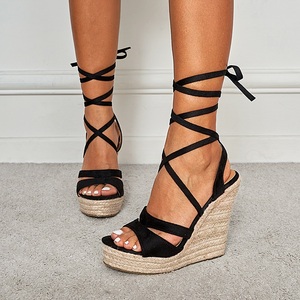 Factory Direct Sales Spot Increase Plus Size Women's <b>Shoes</b> Fashion British Style Elastic Strap Sandals - Product Image 3