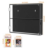 Étui de présentation de cartes de baseball en acrylique écologique moderne avec protection UV, porte magnétique, vue dégagée, 2 étagères, boîte de rangement pour cartes à collectionner