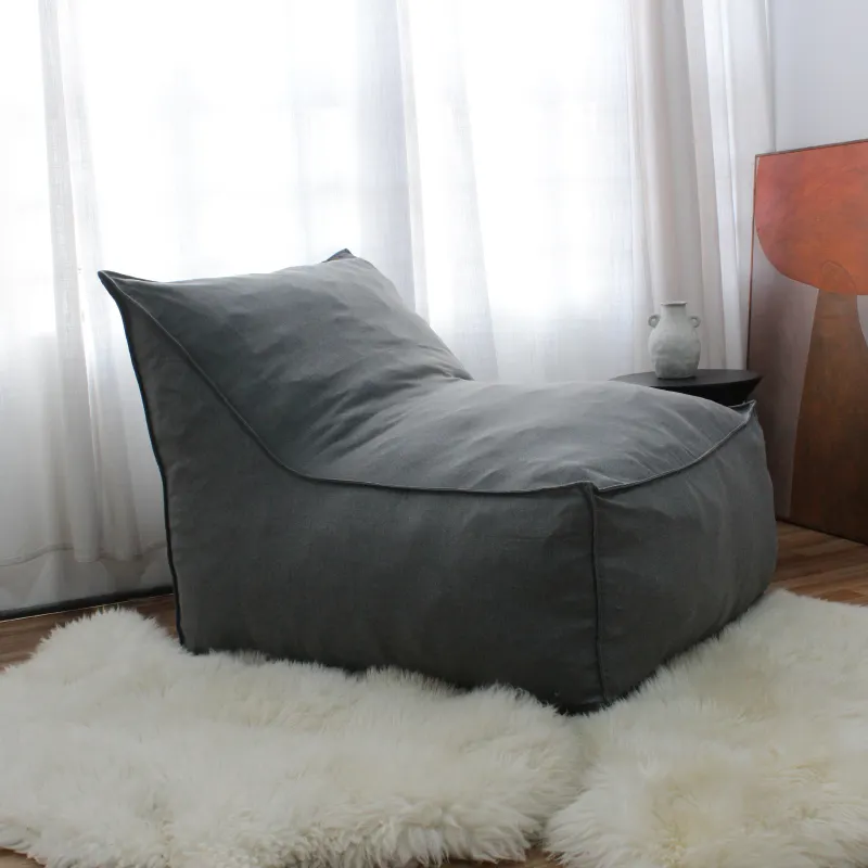 Горячий Открытый водонепроницаемый темно-серый спинка одинарный ленивый диван стул