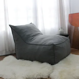 Kursi sofa malas tunggal sandaran abu-abu gelap tahan air luar ruangan Populer