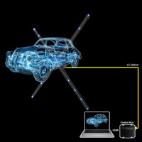 Ventilateur d'hologramme de projecteur 3D de 65cm équipé d'une connexion de port multimédia et de fonctionnalités interactives pour les campagnes marketing