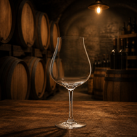 Petit verre à vin rouge en cristal de Bourgogne à long pied pour hôtel et événements