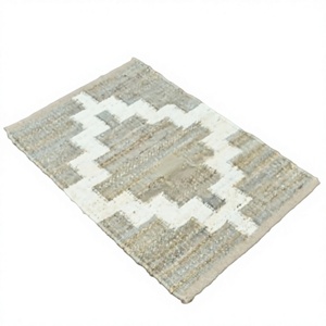 Traditional Indian Jute Kilim Dhurrie <b>Rug</b> Handwoven White Natural Cotton Area <b>Rug</b> Handloomed Praying Mat for Hotel Room <b>Space</b> - Product Image 1